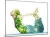 Combining Nature with Spiritual Yoga in a Creative Portrait of a Young Woman Lying with Her Body Ar-Victor Tongdee-Mounted Photographic Print
