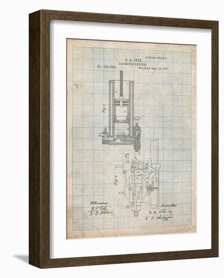 Combustion Engine Patent 1877-Cole Borders-Framed Art Print