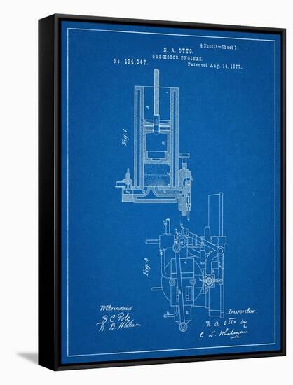 Combustion Engine Patent 1877-null-Framed Stretched Canvas