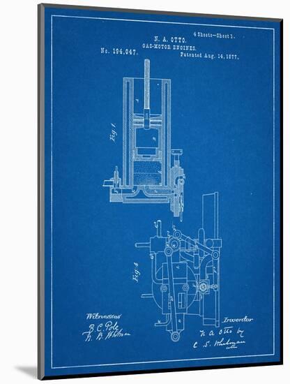 Combustion Engine Patent 1877-null-Mounted Art Print