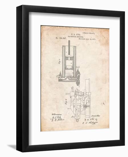 Combustion Engine Patent 1877-Cole Borders-Framed Art Print