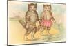 Come Along Little Girl, Cats at Beach-null-Mounted Art Print