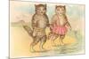 Come Along Little Girl, Cats at Beach-null-Mounted Premium Giclee Print