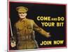 Come and Do Your Bit - Join Now World War I Recruiting Poster-null-Mounted Giclee Print