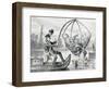 Come Here Fresh Water Fish or More Correctly Policeman Lanza Fishing, Satirical Cartoon, Italy-null-Framed Giclee Print