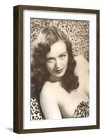 Come Hither Woman in Leopard Skins-null-Framed Art Print