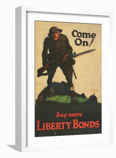 "Come On! Buy More Liberty Bonds", 1918-Walter Whitehead-Framed Giclee Print