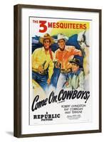 Come On, Cowboys, from Left: Robert Livingston, Ray Corrigan, Max Terhune, 1937-null-Framed Art Print