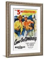 Come On, Cowboys, from Left: Robert Livingston, Ray Corrigan, Max Terhune, 1937-null-Framed Art Print