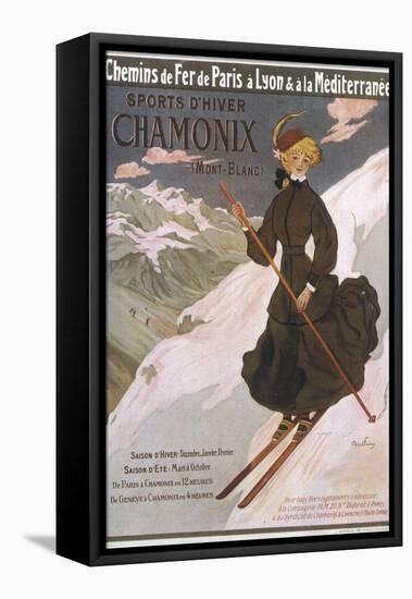 Come to Chamonix for the Very Finest Skiing-Abel Faivre-Framed Stretched Canvas