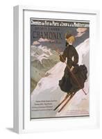 Come to Chamonix for the Very Finest Skiing-Abel Faivre-Framed Photographic Print