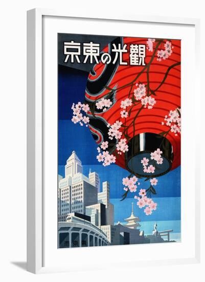 "Come to Tokyo" Vintage Japanese Travel Poster, 1930s-Piddix-Framed Art Print