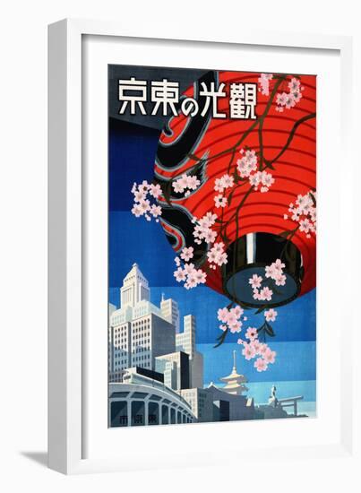 "Come to Tokyo" Vintage Japanese Travel Poster, 1930s-Piddix-Framed Art Print