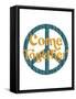 Come Together Vintage Graphic Peace Print-null-Framed Stretched Canvas