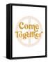 Come Together Vintage Graphic Peace Print-null-Framed Stretched Canvas