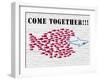 Come together!!!-Masterfunk collective-Framed Art Print