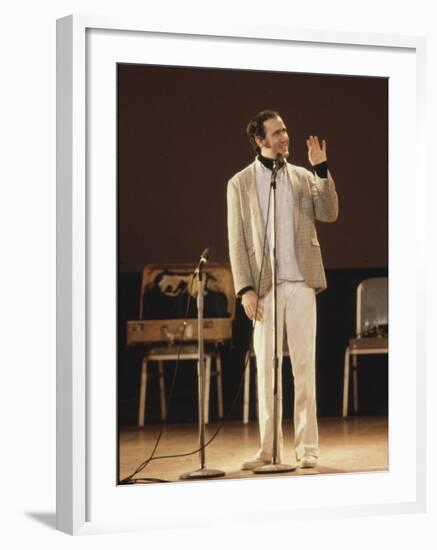 Comedian / Actor Andy Kaufman During Performance at Carnegie Hall-Ted Thai-Framed Premium Photographic Print