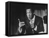 Comedian Bill Cosby Holding Mike as He Performs on Stage-Michael Rougier-Framed Stretched Canvas