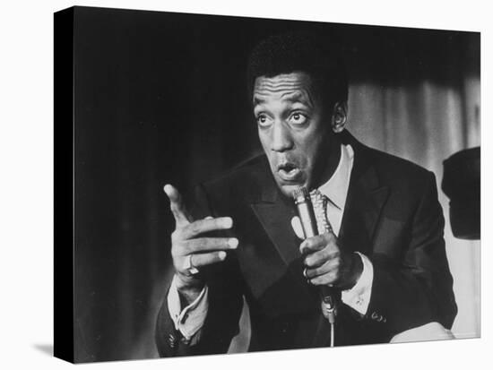 Comedian Bill Cosby Holding Mike as He Performs on Stage-Michael Rougier-Stretched Canvas