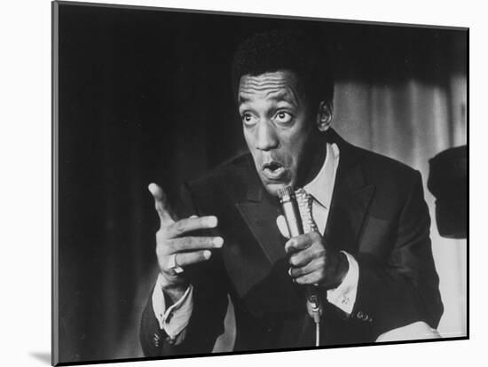 Comedian Bill Cosby Holding Mike as He Performs on Stage-Michael Rougier-Mounted Premium Photographic Print