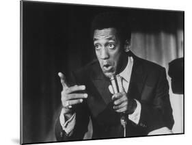 Comedian Bill Cosby Holding Mike as He Performs on Stage-Michael Rougier-Mounted Premium Photographic Print