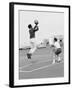 Comedian Bill Cosby Shooting Ball Against His Press Agent, Joe Sutton, During Game of Basketball-Michael Rougier-Framed Premium Photographic Print