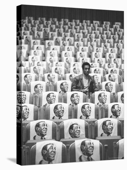 Comedian Bill Cosby Sitting in Empty Auditorium Filled with Copies of His Likeness on Each Seat-Michael Rougier-Stretched Canvas