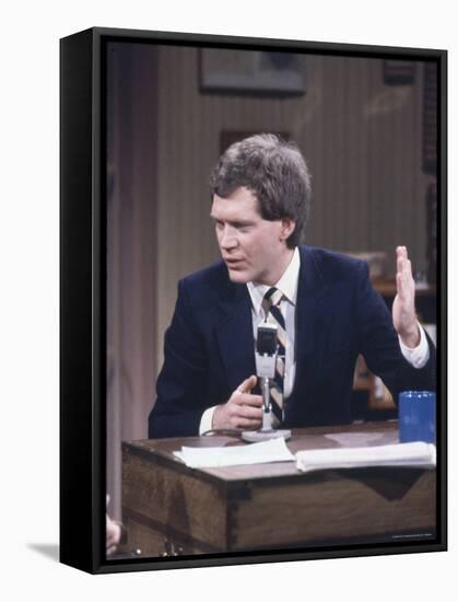 Comedian David Letterman on NBC TV "Late Night"-Ted Thai-Framed Stretched Canvas