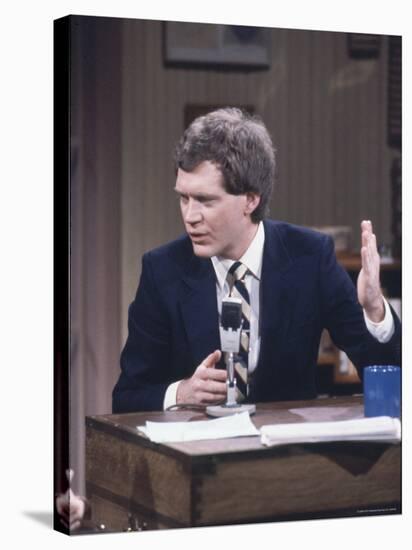 Comedian David Letterman on NBC TV "Late Night"-Ted Thai-Stretched Canvas