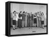 Comedian Jack Benny and Wife Posing with Cast of His Radio Show-null-Framed Stretched Canvas