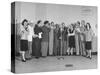 Comedian Jack Benny and Wife Posing with Cast of His Radio Show-null-Stretched Canvas