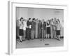 Comedian Jack Benny and Wife Posing with Cast of His Radio Show-null-Framed Photographic Print