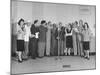 Comedian Jack Benny and Wife Posing with Cast of His Radio Show-null-Mounted Photographic Print