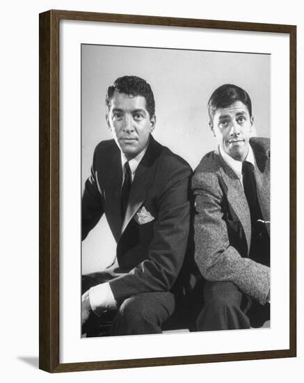 Comedian Jerry Lewis and Dean Martin Posing Side by Side-Ralph Morse-Framed Premium Photographic Print