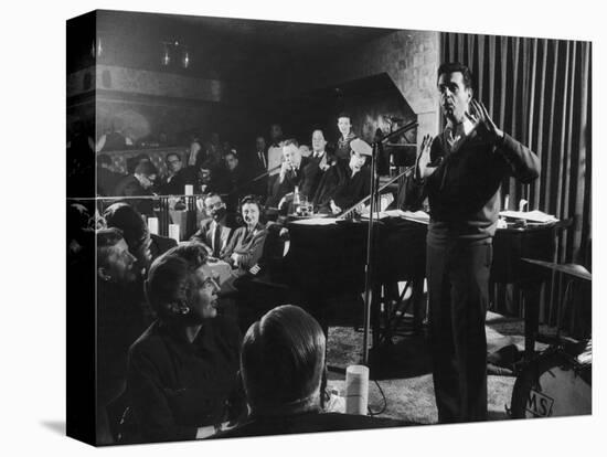 Comedian Mort Sahl Entertaining at a Night-Club Called 'Mister Kelly'S', Chicago, Illinois, 1957-Grey Villet-Stretched Canvas
