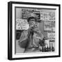 Comedian Phil Silvers Shuffling Cards on His Television Show-Yale Joel-Framed Premium Photographic Print