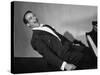 Comedian Pianist Victor Borge, in White Tie and Tails, Sitting at Piano and Making Funny Faces-Peter Stackpole-Stretched Canvas