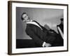 Comedian Pianist Victor Borge, in White Tie and Tails, Sitting at Piano and Making Funny Faces-Peter Stackpole-Framed Premium Photographic Print