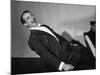 Comedian Pianist Victor Borge, in White Tie and Tails, Sitting at Piano and Making Funny Faces-Peter Stackpole-Mounted Premium Photographic Print