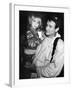 Comedian Robin Williams Carrying Son Zachary-null-Framed Premium Photographic Print