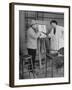 Comedian Zero Mostel Playing Artist, Painting Portrait of Joey Faye as Huck Finn-null-Framed Photographic Print