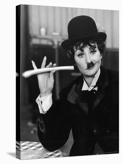 Comedien/Actress Lucille Ball imitating Charlie Chaplin on her New Year's TV show-Ralph Crane-Stretched Canvas