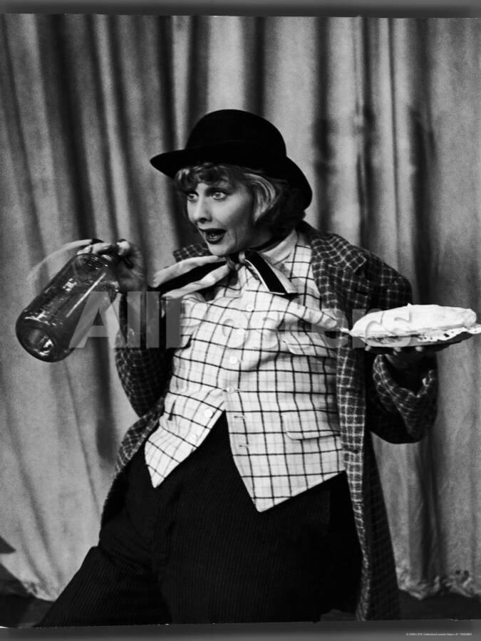 Art Print - Comedienne Lucille Ball Clowns During TV Episode of "I Love Lucy".  Available in a variety of sizes and frames.