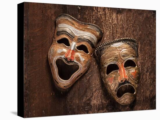 Comedy and Tragedy Masks Lying-Lars Hallstrom-Stretched Canvas
