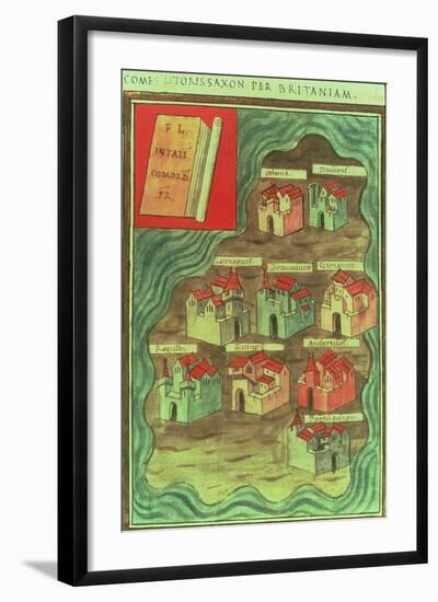 Comes Litoris Saxon Per Britaniam, Anglo-Saxon Map, C.950 Ad-null-Framed Giclee Print