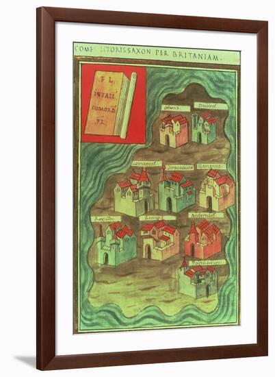 Comes Litoris Saxon Per Britaniam, Anglo-Saxon Map, C.950 Ad-null-Framed Giclee Print