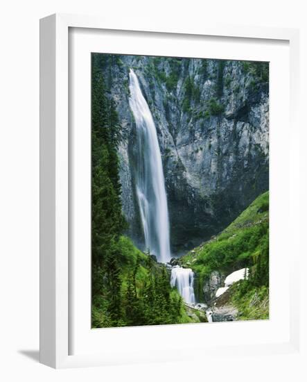 Comet Falls, Mt Rainier National Park, Washington, USA-Charles Gurche-Framed Photographic Print