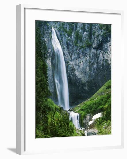 Comet Falls, Mt Rainier National Park, Washington, USA-Charles Gurche-Framed Photographic Print