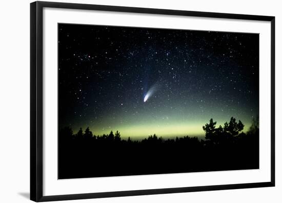 Comet Hale-Bopp And Aurora Borealis, 30 March 1997-Pekka Parviainen-Framed Photographic Print