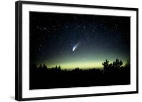 Comet Hale-Bopp And Aurora Borealis, 30 March 1997-Pekka Parviainen-Framed Photographic Print